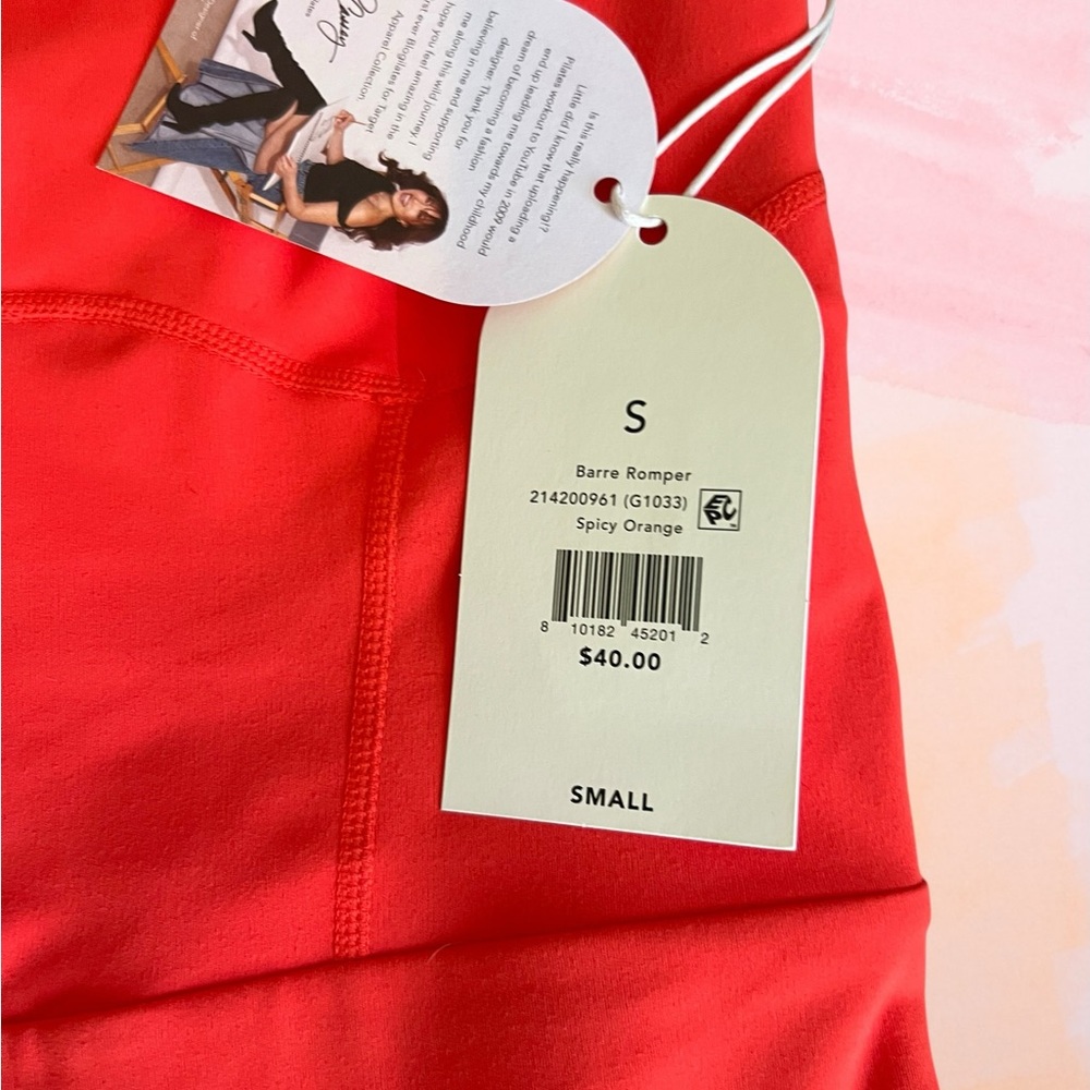 Blogilates Orange Active Romper Athletic Workout Dress Skort NWT Small - Picture 5 of 7